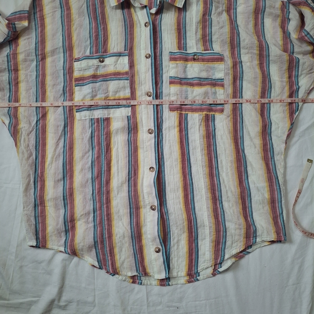 BDG Wome's Multicolor Striped Button-Up Shirt - Picture 5 of 9